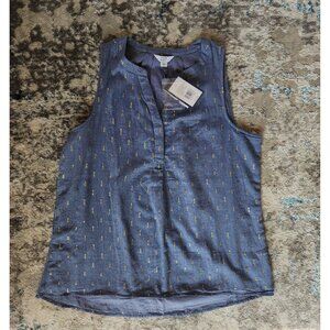 NWT Crown‎ & Ivy Women's Size Large Sleeveless Peasant Icon Tanktop